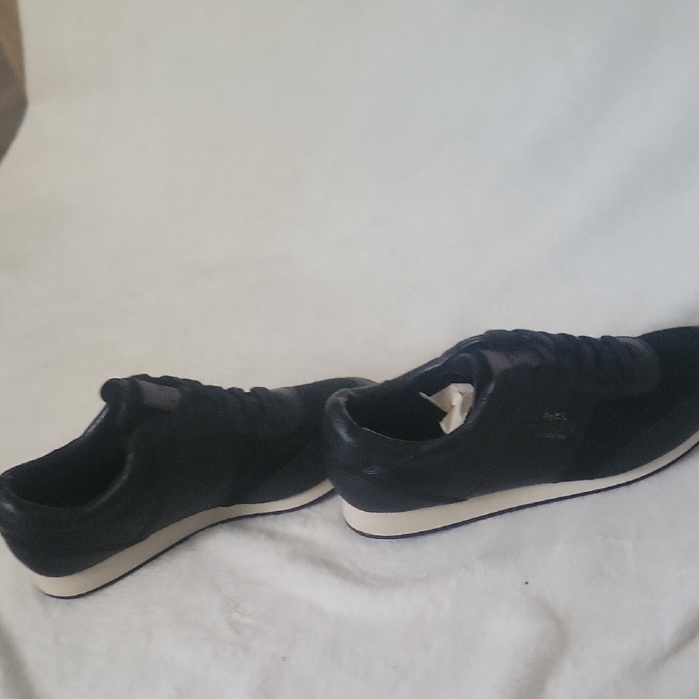 Coach Raylen Sneakers Women 8.5B Black Leather Suede Athletic Lace Up Shoes - Picture 8 of 16